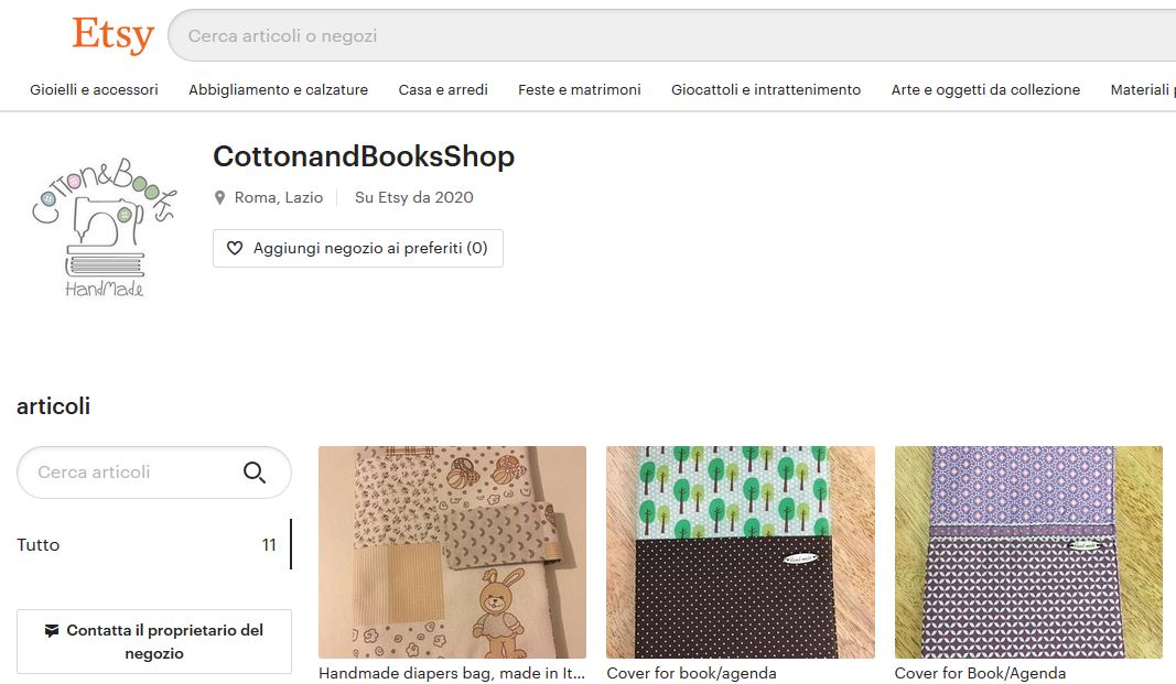 Apertura negozio Etsy